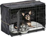 Midwest Homes for Pets 1522DD-KIT 2 Door iCrate Pet Bed, Cover & 2 Bowls, 22" Kit/XS Dog Breed