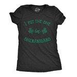 Womens I Put The She in Shenanigans T Shirt Funny Saint Patricks Day St Patty Funny Womens T Shirts Saint Patrick's Day T Shirt for Women Women's Novelty T Black - M