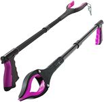 Grabber Reacher Tool - 2 Pack - Newest Version Long 32 Inch Foldable Pick Up Stick - Strong Grip Magnetic Tip Lightweight Trash Picker Claw Reacher Grabber Tool Elderly Reaching - by Luxet (Pink)