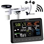 Youshiko 9510 Weather Stations Offical UK version 2024, Wireless Outdoor Solar Powered 7 in 1 Weather Station Sensor, WiFi Indoor Color LCD Display, Weather Alerts for Home Garden Farm 868 MHZ