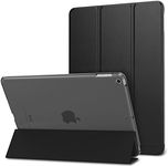 MoKo Case for iPad 9.7 2018/2017 - Slim Lightweight Smart Shell Stand Cover with Translucent Frosted Back Protector for Apple iPad 9.7 Inch (iPad 5, iPad 6), Black (Auto Wake/Sleep)
