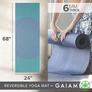 Gaiam Yoga Mat 6mm – Mystic Sky Non-Slip Exercise Mat