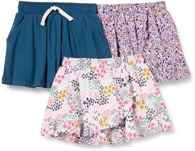 Amazon Essentials Girls' Knit Skorts, Pack of 3, Navy Floral, Large