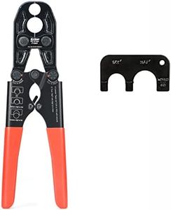 IWISS Pex Copper Crimp Ring Tool with Combo Jaw 1/2-inch & 3/4-inch suit All US F1807 Standards-Including 20PCS &10PCS PEX Copper Crimp Rings