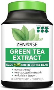 Zenwise Health Green Tea Extract Supplement With Egcg & Vitamin C - Antioxidants & Polyphenols For Immune System - For Weight Support & Energy - Natural Pills For Brain & Heart Health - 120 Count