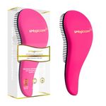 Detangling Brush - glide the Detangler Brush through Tangled hair - Best Comb for Women, Girls, Men & Boys - Use in Wet and Dry Hair (Rose Red)