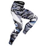 Panegy Men's Compression Pants Tights Shorts Base Layer Cool Dry Workout Sports Running Leggings-Camouflage/Large