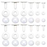 TOAOB 36 Set Doll Joints Assorted Size White Plastic Animal Joints Bear Making Accessories for Doll Making Limbs and Head Joints