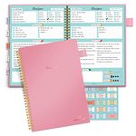 Regolden-Book Recipe Book to Write in Your Own Recipes, Blank Recipe Notebook with 15 Tabs for Family Cooking Lover, 120 Pages Recipe Organizer, 7 x 10", Pink