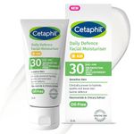 Cetaphil Daily Defence SPF for Sensitive Skin, SPF 30 Moisturiser/SPF 50 Mineral Sunscreen, Packaging May Vary