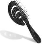 Ninabella Organic Detangling Hair Brush for Women, Men & Children - Does not Pull on Hair - Hair Straightening Brushes for Straight, Curly & Wet Hair - Unique Wave Hairbrush Black