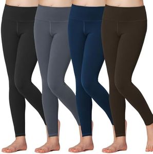 Stelle Girls Athletic Leggings Kids Dance Workout Running Yoga Pants with Hidden Pocket (BK+CR+NV+EP, 7-8 Years)