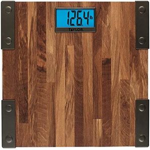 Taylor Digital 440 lb Capacity Bathroom Scale Farmhouse Wood