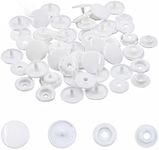 100 Set Size 20 T5 Plastic Resin Press Studs Snap Fasteners Poppers WHITE