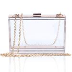 EVEOUT Womens Acrylic Transparent Evening Clutches Clear Box Handbag Cross Body Purse Bag Shoulder Bag Transparent