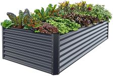 Galvanized Raised Garden Bed Box Planter for Outdoor Plants 24" Extra Tall Raised Garden Beds Outdoor Garden Boxes Outdoor Raised Metal Raised Garden Beds for Vegetables 96"X48"X24", Midnight Grey