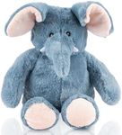 Lavender Scented Microwavable Plush Elephant - Heated Stuffed Animals - Hot or Cold Therapy, Bedtime Buddy, Travel Companion, Anxiety and Colic Relief