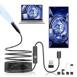 Maylatte Autofocus Endoscope, 9MM Ultra Fine USB Endoscope Camera 5MP, 5M Waterproof Semi-Rigid Cable Inspection Camera with 10 Adjustable LEDs, for Android, OTG, Cell Phones, MacBook, Laptops