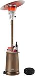 Mars Explo 50,000 BTU Patio Heater for Outdoor Use With Adjustable Heat Focusing Top, Portable Propane Patio Heater with Wheels, Stainless Steel Burner for Porch Deck Garden (Brown)