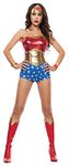 Starline Women's Lady Power Sexy Cosplay 4 Piece Costume Set, Red/Gold, X-Large