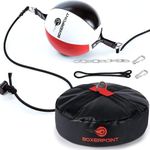 Boxerpoint Double End Punching Ball Kit and Skidproof Heavy Anchor with PU Leather, Adjustable Cords, Heavy-Duty Floor Anchor, and Pump for Home, Gym, MMA, Striking - Double-end Boxing Bag with Anchor