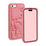 FINDWORLD Compatible with iPhone 8 7 6S 6 SE 2nd 3rd Case, Cute Cool 3D Cartoon Unique Durable Soft Silicone Animal Shockproof Protector Boys Kids Girls Gifts Cover Skins Shell for iPhone 8/7/6S Pink