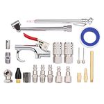 AIRTOON 21 Pieces Air Compressor Accessories 1/4 Inch NPT, Inflation Kit, with Blow Gun, Air Chucks, Inflation Needles,Seal Tape Included.