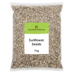 Sunflower Seeds 1kg by Manor Springs, Source of Fiber, Raw, Unsalted, Non-GMO