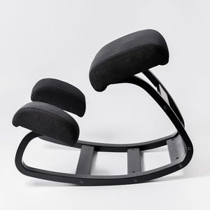 Sleekform Ergonomic Kneeling Chair | Rocking Balancing Wood Knee Stool | Posture Chair for Bad Backs, Neck Pain & Spine Tension Relief | Orthopedic Balance Seat & Thick Comfortable Knees Cushions