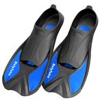 Belyfuko Short Swim Fins, Adult Snorkel Fins for Lap Swimming Diving Snorkeling Travel Size with Mesh Bag