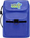 Performore Children's Bible Cover Case with Handle - Blue Medium Size Zippered Bible Tote Bag for Kids Fits Bibles up to 8.50 x 6.25 x 2” with Extra Pockets to Keep Their Notepad, Pen, Pencil, etc.