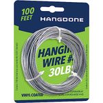 HANGDONE Coated Picture Hanging Wire #4 30lbs 100-Feet, Flexible Steel Wire 16 Gauge for Hang Up Frame/Painting and Mirror
