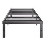 COMASACH 14 inch Twin Bed Frame No Box Spring Needed, 3500 lbs Heavy Duty Metal Platform Bed Frames, Non-Slip and Noise-Free Mattress Foundation, Black