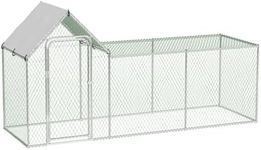 CuisinSmart Large Metal Chicken Coop, Chicken Run with Waterproof and Anti-UV Cover, Walk-in Chicken Pen for 6/10 Chickens, Large Chicken Coop for Outdoor Rabbits Duck (9.8'L x 3.3'W x 5'H)