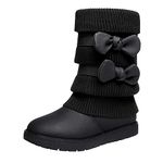 DREAM PAIRS Little Girl's Winter Snow Boots Faux Fur Lined Mid Calf Shoes Klove Black Size 12 M US Little Kid