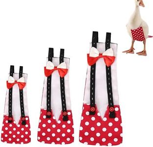 Chicken Duck Goose Diaper Washable Pet Bow Tie Diapers for Hens Roosters Poultry 1 Pack (L, Red)