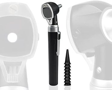 SCIAN otoscope Kit - otoscope avec fibre optique - Outil portatif de diagnostic de l'oreille pour les infirmières, les enfants, les adultes et les animaux de compagnie (noir)