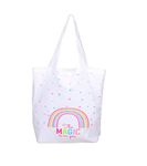 DOODLE Tote Bag for Women and Girls | Eco-Friendly Shoulder Bag for Shopping, Travelling and College I Washable and Reusable - (Magical Rainbow)