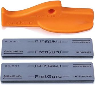 FretGuru SharkFin Guitar Fret Crowning File | Professional Luthier Fret File | Top-Down Ergonomic Control | D.I.A. Geometry | Razor-Thin Crowns for Guitar & Bass | Pro-Pack (1 Handle+BOTH SIZE FILES)