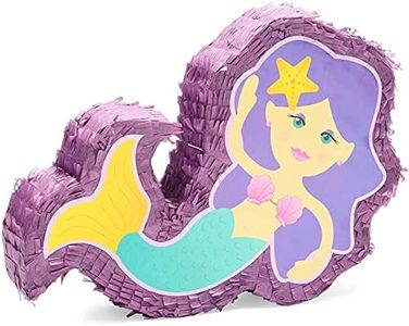 BLUE PANDA Mermaid Pinata for Girls Under the Sea Birthday Party Decorations (Small, 15.8 x 11.5 x 3.1 In)