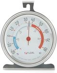 Taylor 5924 Large Dial Kitchen Refrigerator and Freezer Analog Thermometer, 3-Inch Dial, Easy to Read, Silver Finish, Accurate Temperature Monitoring