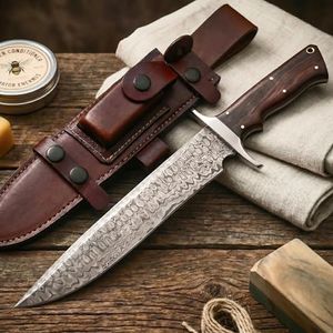 Hunting Damascus Long Knife Full Tang Handmade 14" Camp, Survival - Patriot