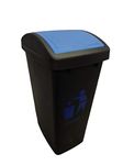 Cello Plastic Garbage Swing-Lid Dustbin 48 Ltr, Black-Blue