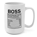 15 Oz Awesome Boss Nutritional Facts Coffee Mug – Funny Gag Gift for Boss, Manager, CEO, Leader, Perfect for Birthday, Christmas, Anniversary