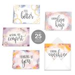 Simple Sentiments Greeting Cards / 25 Encouragement Greeting Cards and Envelopes