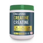 Organika Canadian-Made Creatine Powder- Pure Micronized Creatine Monohydrate - Helps Build Lean Muscle, Increase Strength, and Improved Recovery and Performance for Men and Women - 500g, 100 servings