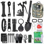 Tacsnake Multi-Purpose Emergency Survival Kit, Multi-Tools Survival Gear and Equipment with Molle Pouch, Gifts for Dad Men Camping Hiking Outdoor Emergency (ACU(22))