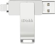 Apple Certified iDiskk 128GB iPhone Photo Stick iPhone Flash Drive Phone USB Storage for Photos Videos Contacts iPhone USB Flash Drive Photo Vault iPhone iPad iPhone Photo Storage