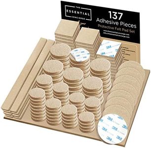 Felt Furniture Pads for Protecting Hardwood Floors by No Sweat DIY - Heavy Duty Self Stick Adhesive Pads for Chairs Legs and Dining Table. (Beige)