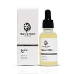 Maneman London Beard Oil | Unscented | Non greasy | Moisturises and Conditions Beard |Natural and organic | Argan, Jojoba & Aloe Vera oil Vitamin e | Mens Gift (30mL) (Unscented Oil)